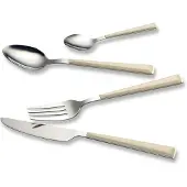Echtwerk EW-KB-9025 Basic Besteck Set 24 tlg schwarz, Farbe:Creme