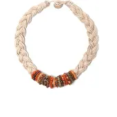 Collezione alessandro Kette mit Anhänger "Alexa" geflochtenes Baumwollband