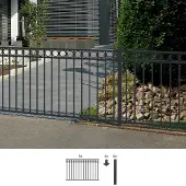 Alberts Zaunkomplettset Circle, zum Aufschrauben | matt-schwarz | Höhe 100 cm | Länge 10 m