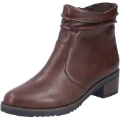 Rieker Damen Stiefelette Reißverschluss Raffung Blockabsatz Y0551, Größe:40 EU, Farbe:Braun