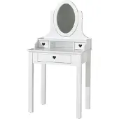 Vipack Schminktisch "Amori", weiß, B:70cm H:136cm T:40cm, Tische, Schminktisch, in nostalgischer Optik, inkl. verstellbarem Spiegel