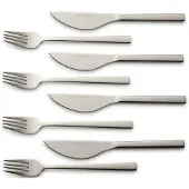 Echtwerk EW-PK-2205 Pizzabesteck-Set Pizzaset Steakbesteck Essbesteck 8-tlg. 4 Personen 4 Pizzamessern und 4 Pizzagabeln Edelstahl Silber-Edition, Farbe:Silber