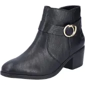 Rieker Damen Stiefelette Blockabsatz Boots Reißverschluss 73975, Größe:41 EU, Farbe:Schwarz