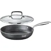 Pintinox Bratpfanne "ST1" Aluminium Set, 3-lagige Antihaftbeschichtung, Induktionsgeeignet, inkl. Glasdeckel