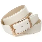 Anthoni Crown Ledergürtel , Damen, Gr. 105, weiß, Leder, unifarben, Gürtel Ledergürtel, im klassischen Design, schlichte elegante Gürtelschließe