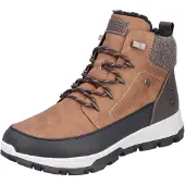 Rieker Winterboots , Herren, Gr. 40, Warmfutter, braun (braun, kombiniert), Lederimitat, Textil, Schuhe Winterboots, mit wasserabweisender -TEX-Ausstattung