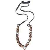 Collezione alessandro Lange Kette "Indira" schwarzes und braunes Horn