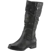Mustang Damen Stiefel Langschaft Raffung Blockabsatz 1293-602, Größe:37 EU, Farbe:Grau