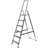 SZ Metall Stehleiter alu 6 Stufen, H: 203,0 cm
