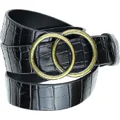 Collezione alessandro Synthetikgürtel "Doppelring" aus geprägtem Softmaterial