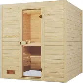 Weka Sauna "Massivholzsauna VALIDA 3" Blockbohlen, moderne Ganzglastür