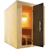 Weka Sauna "Elementsauna KAARINA 1", beige (natur), Saunaofen, externe Steuerung, 4,5 kW, Saunen, Sauna, platzsparende Nischensauna, moderne Ganzglastür