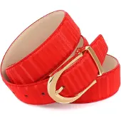 Anthoni Crown Ledergürtel , Damen, Gr. 100, rot, Leder, unifarben, festlich, Gürtel Ledergürtel, mit glänzender ovaler Schließe