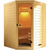 Weka Sauna "Massivholz-Elementsauna LAUK" Blockbohlen,vorgefertigte Elemente, moderne Ganzglastür