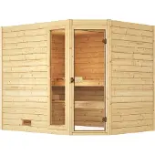 Weka Massivholzsauna VALIDA Eck 3 GTF, BioS 9.0 x B x T x H x 239 x 189 x 204