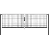 GAH Alberts Zaundoppeltür ALBERTS "Flexo Plus", grau (anthrazit), B:400cm H:120cm, Stahl, Tore, Zaundoppeltür, anthrazit, verschiedene Abmessungen