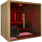Sanotechnik Sauna "KOTKA" mit Infrarotkabine" geeignet für 5 Personen, Espenholz