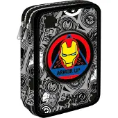 CoolPack Federmäppchen "Etui XL, Marvel, Avengers, mit 2 Reißverschlüssen" befüllt
