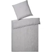 Elegante Leinen Bettwäsche Pure silber 135x200 cm + 80x80 cm