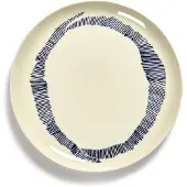 Serax Essteller Feast Tableware by Ottolenghi White Stripes Blue L 26,5 cm