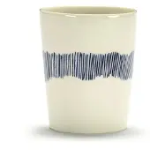 Serax Teeglas Feast Tablware by Ottolenghi White Stripes Blue 330 ml