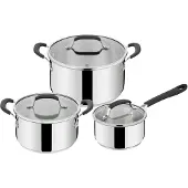 Tefal Jamie Oliver E318S634, Kochset, Edelstahl, Edelstahl, Edelstahl, Schwarz, Silikon