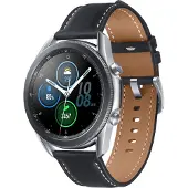 Samsung Galaxy Watch 3 - 45 mm - mystisk silver- smart watch w/ leatherband - Wi-Fi, NFC, Bluetooth (NOT Nordic Approved - No SamsungPay/e-sim)