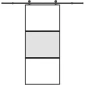 vidaXL Schiebetür mit Beschlag 90x205 cm Hartglas & Aluminium