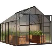 Vitavia Gewächshaus "Mars 8300", schwarz, B:257cm H:231,8cm T:321cm, Gewächshäuser, Gewächshaus, Alu-Profile, 4 mm Hohlkammerplatten