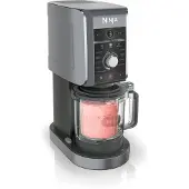 Ninja CREAMi Deluxe, Eis-Shaker, 2,1 l, 3 Becken, Schwarz, Grau, Tasten, Drehregler, 305 mm