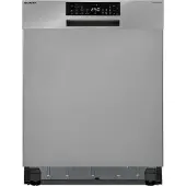 Sharp QW-NA25GU44BS-DE unterbaufähiger Geschirrspüler mit Besteckschublade (60cm), (14 Gedecke, EEK B), (8 Programme, AquaStop), Silber