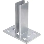 Alberts Pfostenträger, für Zaunpfosten 60x40 mm für Doppelstabmatten, Platte 150x100 mm