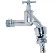 Kirchhoff MS Auslaufventil Knebelgriff, Chrom matt, 1/2AG x 3/4AG x 1/2T, Rohrbelüf., Rückflu.verh.