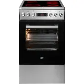 Beko FSM57320DXT, Freistehender Herd, Edelstahl, Drehregler, Berührung, Vorderseite, Elektronisch, LED