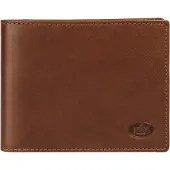 Piké Herren Geldbörse aus braunem Leder, 9x12x2 cm, RFID-Schutz, 2-fach klappbar