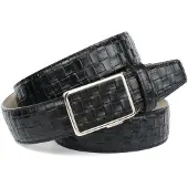 Anthoni Crown Ledergürtel , Herren, Gr. 105, schwarz, Leder, gemustert, Gürtel Ledergürtel, geprägtes Flechtmuster, Oberfläche dezent glänzend