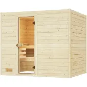 Weka Sauna "Massivholzsauna VALIDA 4" Blockbohlen, moderne Ganzglastür