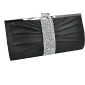 Steuer Modeschmuck Abendtasche Satin-Optik mit Strassbesatz