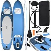 vidaXL SUP-Board-Set Aufblasbar Marineblau 360x81x10 cm