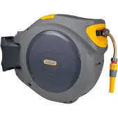 Hozelock Auto Reel mit 40-m-Schlauch, Wandmontierte Rolle, Automatisch, Funktional, Grün, PVC, Wand-montiert