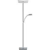 HELL Andy 60556 LED-Deckenfluter mit Leselicht-Nickel matt/Chrom