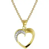 Trendor 51838 Herz mit Zirkonia Gold 585 Anhänger mit goldplattierter Kette