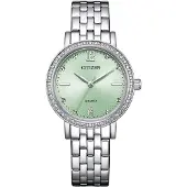 Citizen EL3100-55X Damen-Armbanduhr Quarz Stahl/Hellgrün