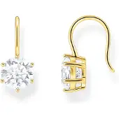 Thomas Sabo H2287-414-14 Damen-Ohrhänger mit großen weißen Zirkonia vergoldet