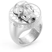 Philipp Plein PJ8AA09R Herrenring 3D Skull Grau