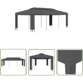 The Living Store Pavillon mit Doppeldach 3 x 6 m Anthrazit