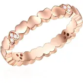 Lulu & Jane Ring Herz Sterling Silber Zirkonia in roségold | Gr.: 52