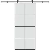 vidaXL Schiebetür mit Beschlag 90x205 cm ESG-Glas & Aluminium