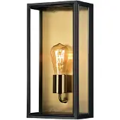 Konstsmide 7349-758, Wandbeleuchtung für den Außenbereich, Schwarz, Messing, Glas, Stahl, IP44, Fassade, I