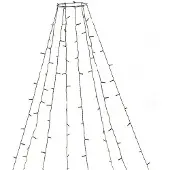Konstsmide LED Baummantel mit Ring Ø 11, 8 Stränge à 30 bernsteinfarbene Dioden, gefrostet, vormontiert, 8h Timer, schwarz,24V, Aussen (IP44) , schwarzes Kabel - 6394-820